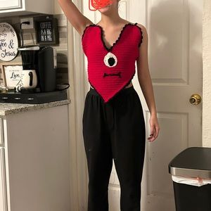 Crochet badbunny heart top